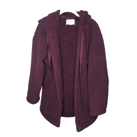 American Eagle Sherpa Hooded Open Front Cardigan Size Small - Picture 1 of 3